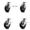 Service Caster 8 Inch Kingpinless Rubber on Steel Wheel Caster Swivel Locks 2 Brakes SCC, 2PK SCC-KP30S820-RSR-BSL-2-SLB-2 - alternate 1